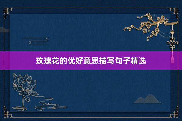 玫瑰花的优好意思描写句子精选